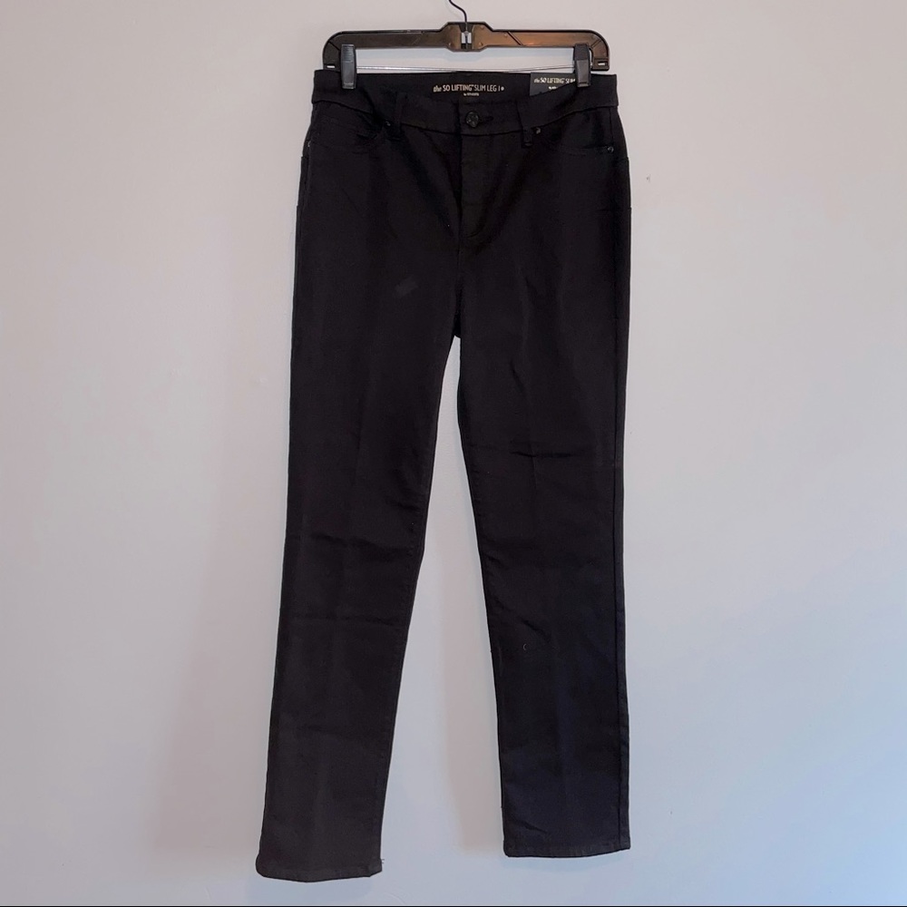 Chico’s so lifting slim leg black pants